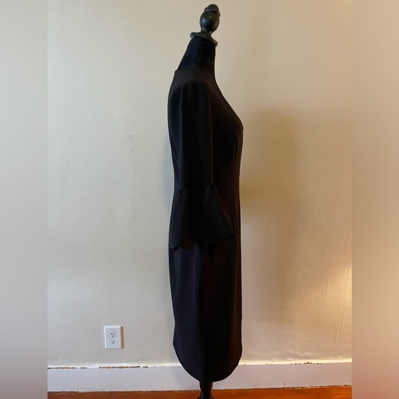 Maggy London, Black Dress w/ Puff wrist sleeves, Size 8, like new - Picture 7 of 8